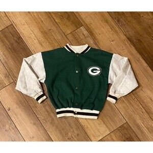 Vintage GREEN BAY PACKERS Logo Athletic Cotton/Polyester Coat Jacket Kids Sz 7